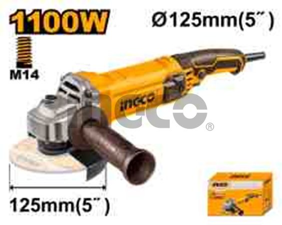 INGCO Машина углошлифовальная SUPER INDUSTRIAL Ø125мм 1100W