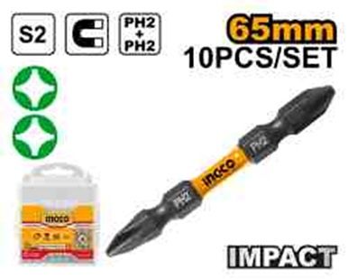 INGCO Биты ударные INDUSTRIAL IMPACT РН2+РН2х65мм 10 шт