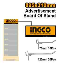 INGCO Брендированный стенд (голова)/ В комплект входит 20шт длинных крючков + 10шт коротких крючков