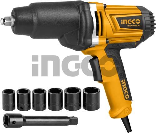 INGCO Гайковерт INDUSTRIAL 1050 Вт 1/2" 550 Hm/ набор головок