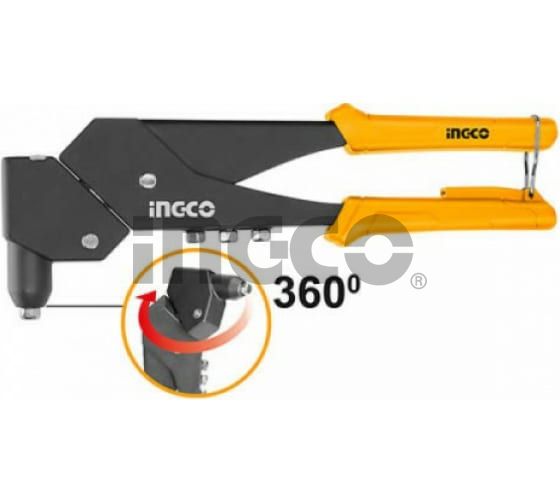INGCO Зaклeпoчник INDUSTRIAL поворотный 360° 260 мм/ Применимые заклёпки: 2.4, 3.2, 4, 4.8 мм