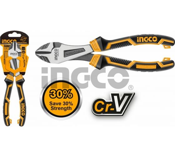 INGCO Кусачки боковые с увеличенным рычагом усиленные INDUSTRIAL 180мм 7" Cr-V