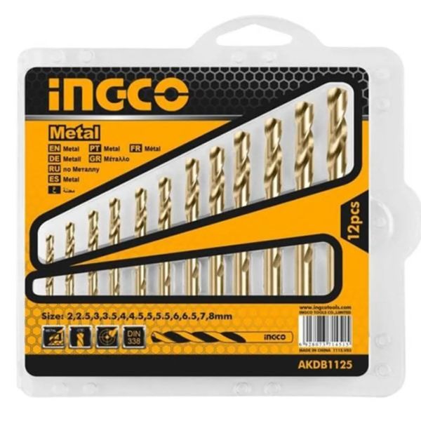 INGCO Набор сверл по металлу HSS 12 шт