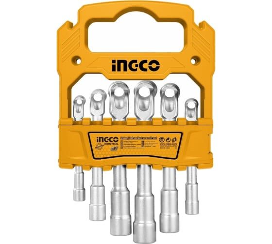 INGCO Набор торцевых L-образных ключей INDUSTRIAL 6 шт 7-14 мм