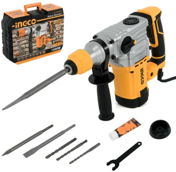 INGCO Перфоратор INDUSTRIAL 1500 Вт SDS-plus Сила удара: 5,5 Дж/ Ø сверления 13мм