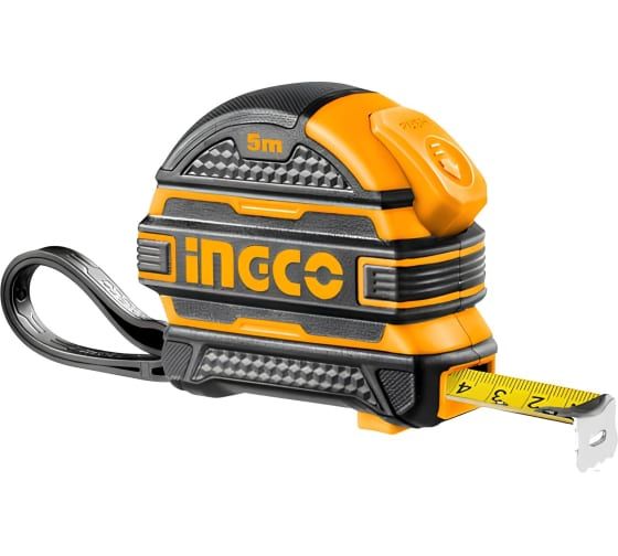 INGCO Рулетка измерительная 5м х 25мм/ ударопрочный обрезиненный корпус