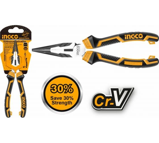 INGCO Тонкогубцы с увеличенным рычагом INDUSTRIAL 160мм 6"