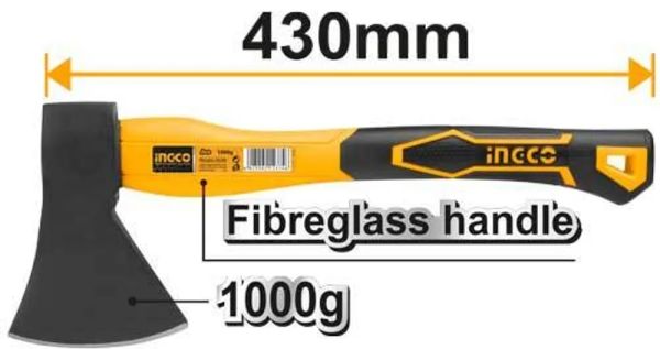 INGCO Топор 1000гр с фиберглассовой рукояткой