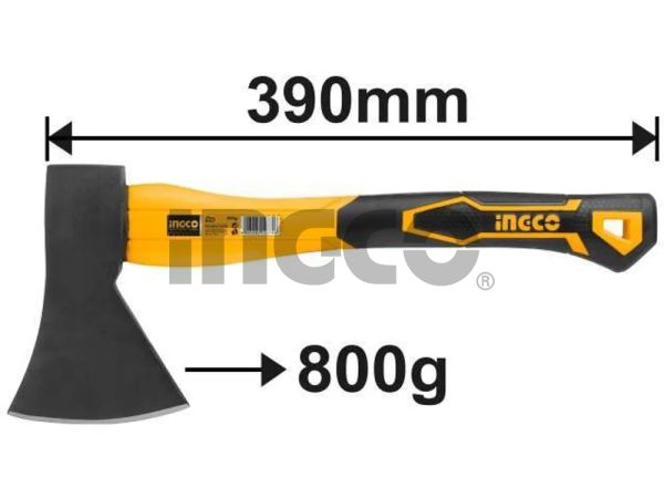 INGCO Топор 800гр с фиберглассовой рукояткой