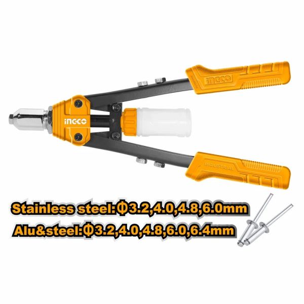 INGCO Заклепочник INDUSTRIAL 325 мм/ Применимые заклёпки: 3.2; 4.0; 4.8; 6.0; 6.4 мм