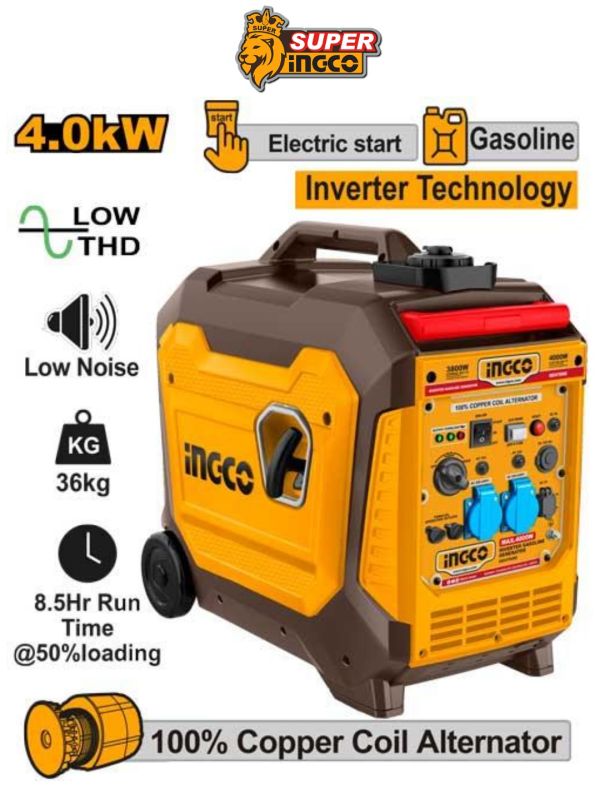 INGCO Генератор инверторный бензиновый INDUSTRIAL 4.0 кВт