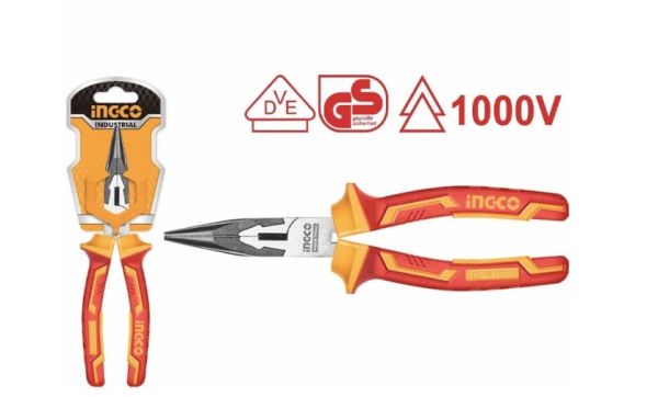 INGCO Тонкогубцы диэлектрические INDUSTRIAL 160 мм 6" Cr-V