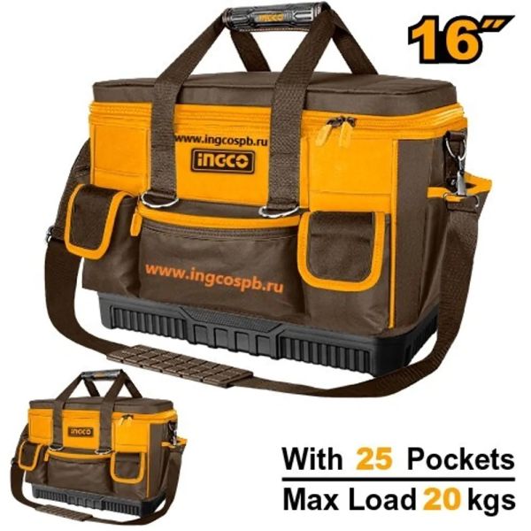 INGCO Сумка органайзер для инструментов INDUSTRIAL 16"/ max. нагрузка 20 кг/ 45х20х28 см