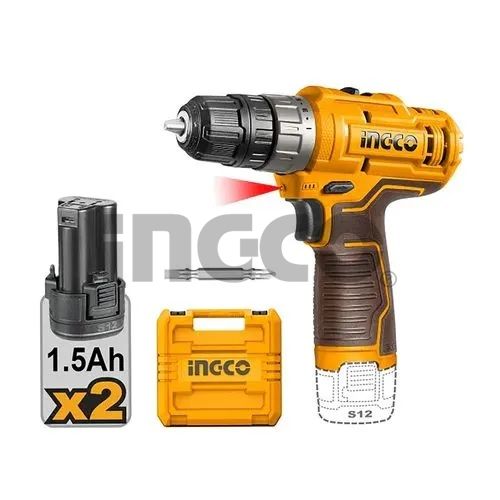INGCO Дрель аккумуляторная Li-Ion 12W 1,5Ач 2шт/ 20 Нм/ 15+1/ USB type-C