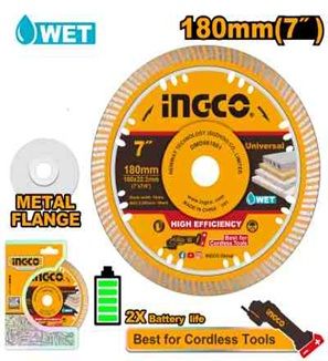 INGCO Диск алмазный ультратонкий INDUSTRIAL 180х10х22.2 мм