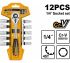 INGCO Набор головок с трещоткой INDUSTRIAL 12 шт 1/4"