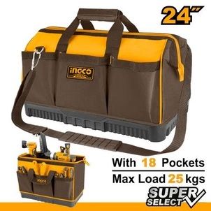 INGCO Сумка для инструментов INDUSTRIAL 24"/ max. нагрузка 25 кг/ 60х23х35 см